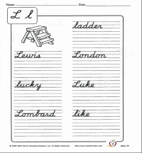 The Letter L in Cursive