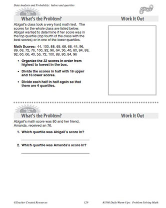 Data Analysis and Probability Daily Math Warm-Ups and Answer Key Grade 5-7