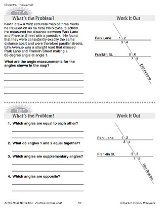 Geometry Daily Math Warm-Ups and Answer Key Grade 5-8