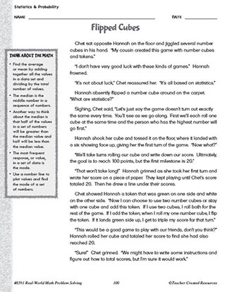 Statistics and Probability Math Worksheet and Answer Key Grade 5-8