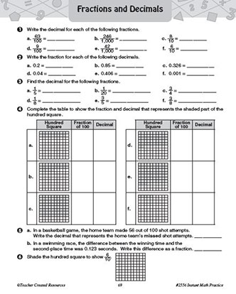 MixedPractice Worksheet Packet and Answer Key Grade 5-7 Math