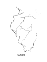 Illinois State Map with Physiography