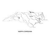 North Carolina State Map with Physiography