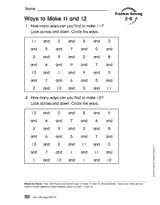 Ways to Make 11 and 12