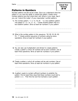Patterns in Numbers (Grades 3-6)