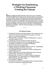 Strategies for Establishing a Thinking Music Classroom