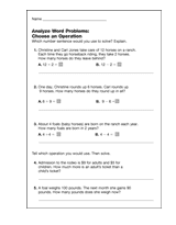Analyze Word Problems: Choose an Operation