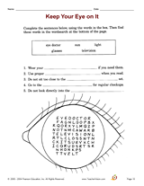 Keep Your Eye on It Word-Fill