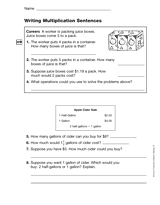 Writing Multiplication Sentences (Gr. 3)