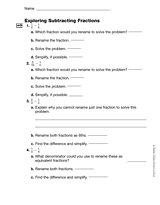 Exploring Subtracting Fractions (Gr. 4)