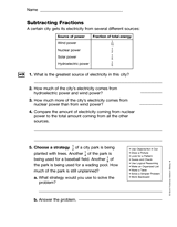 Subtracting Fractions (Gr. 4)