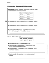 Estimating Sums and Differences (Gr. 4), Part 1