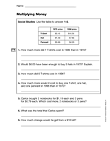 Multiplying Money (Gr. 4), Part 2