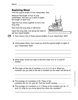 Exploring Mean (Gr. 4)
