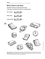 Write Time to the Hour (Gr. 1)