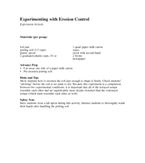 Experiment Activity: Experimenting with Erosion Control