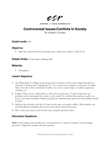 Controversial Issues: Conflicts in Society