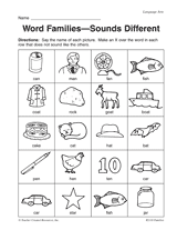 Word Families -- Sounds Different