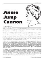 Annie Jump Cannon, Astronomer