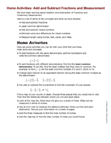 Home Activities: Add and Subtract Fractions and Measurement