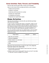 Home Activities: Ratio, Percent, and Probability