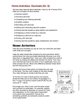 Home Activities: Decimals (Gr. 6)