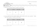 Math Warm-Up 28 for Gr. 1 & 2: Numbers and Numeration