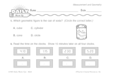 Math Warm-Up 136 for Gr. 1 & 2: Measurement & Geometry