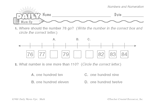 Math Warm-Up 52 for Gr. 1 & 2: Numbers and Numeration