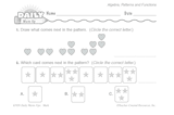 Math Warm-Up 218 for Gr. 1 & 2: Algebra, Patterns & Functions