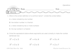 Math Warm-Up 91 for Gr. 5 & 6: Operations