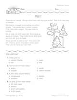 Science Reading Warm-Up: Trees