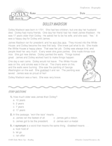 Dolley Madison Biography Reading Warm-Up