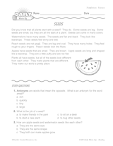 Science Reading Warm-Up: Seeds