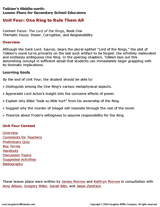 Tolkien's Middle-earth Unit 4: One Ring to Rule Them All