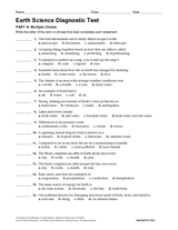 Earth Science Diagnostic Test