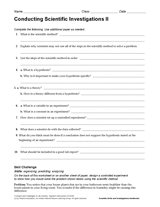 Conducting Scientific Investigations II