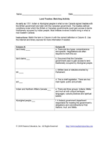 Land Treaties: Matching Activity