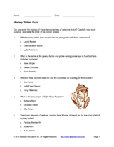Mystery Writers Quiz