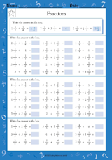 Adding & Simplifying Fractions II (Grade 4)