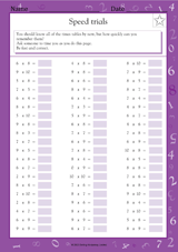 Multiplication Speed Trials (1-10)