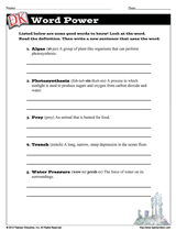 Ocean Zones Word Power