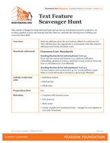 Nonfiction Text Feature Scavenger Hunt